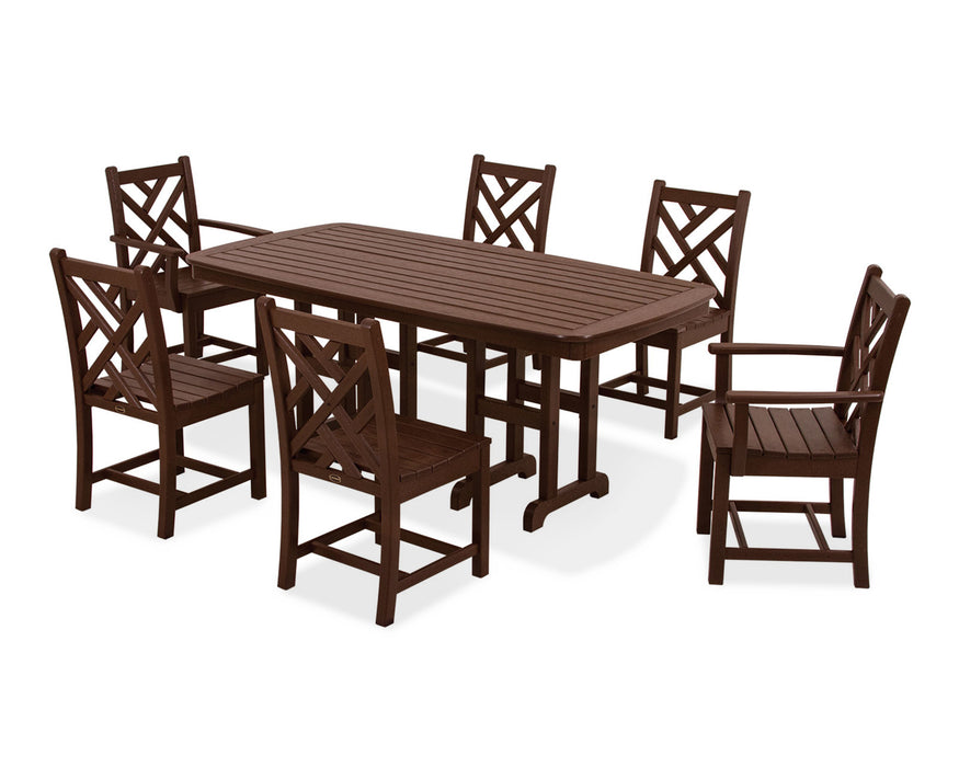 POLYWOOD Chippendale 7-Piece Dining Set in Mahogany