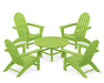 POLYWOOD Vineyard 5-Piece Adirondack Chair Conversation Set in Lime