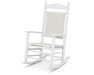 POLYWOOD Jefferson Woven Rocking Chair in White / White Loom