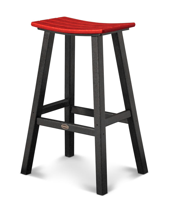 POLYWOOD® Contempo 30" Saddle Bar Stool in Black / Sunset Red