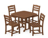POLYWOOD La Casa Café 5-Piece Side Chair Dining Set in Teak