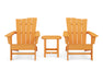 POLYWOOD Wave 3-Piece Adirondack Chair Set in Tangerine