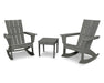 POLYWOOD Quattro 3-Piece Rocker Set in Slate Grey