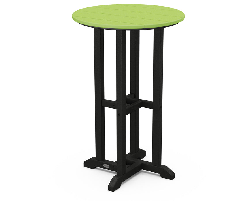 POLYWOOD® Contempo 24" Round Counter Table in Black / Lime