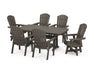POLYWOOD Nautical 7-Piece Trestle Swivel Dining Set in Vintage Coffee
