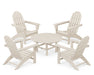 POLYWOOD Vineyard 5-Piece Adirondack Chair Conversation Set in Sand