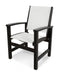 POLYWOOD Coastal Dining Chair in Black with White fabric