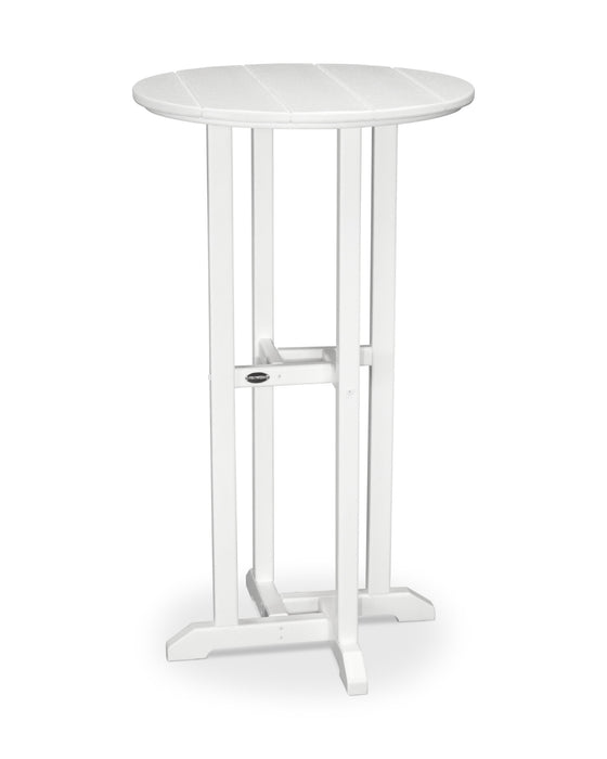 POLYWOOD Traditional 24" Round Bar Table in White