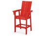 POLYWOOD® Modern Curveback Adirondack Bar Chair in Sunset Red