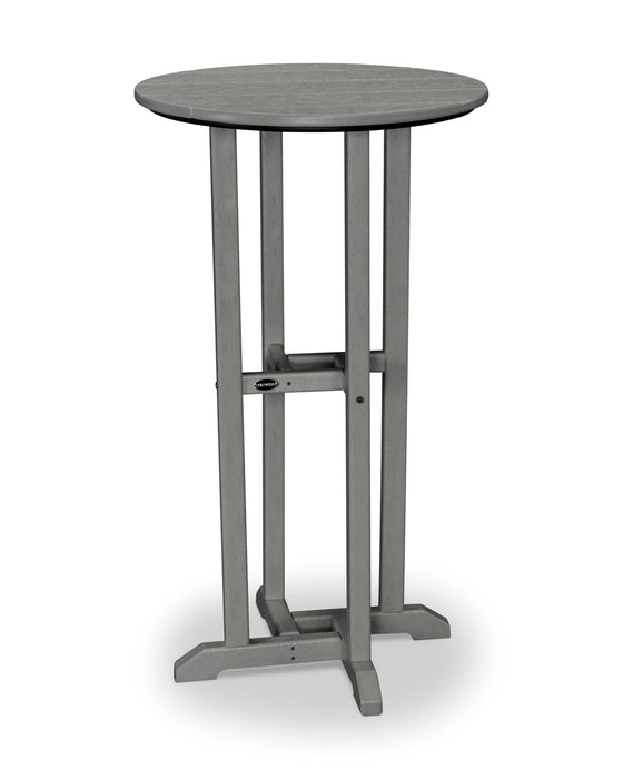POLYWOOD Traditional 24" Round Bar Table in Slate Grey