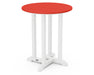 POLYWOOD® Contempo 24" Round Dining Table in White / Sunset Red
