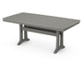 POLYWOOD Nautical Trestle 38" x 73" Dining Table in Slate Grey