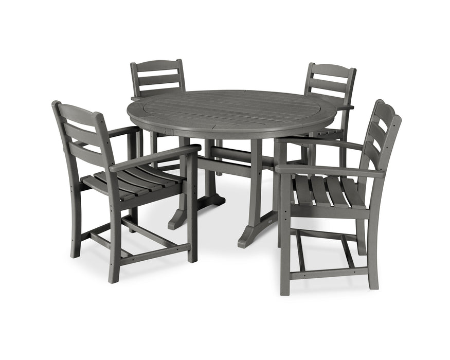 POLYWOOD 5 Piece La Casa Arm Chair Dining Set in Slate Grey