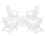 POLYWOOD Vineyard 5-Piece Adirondack Chair Conversation Set in White