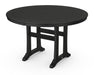 POLYWOOD Nautical Trestle 48" Round Dining Table in Black