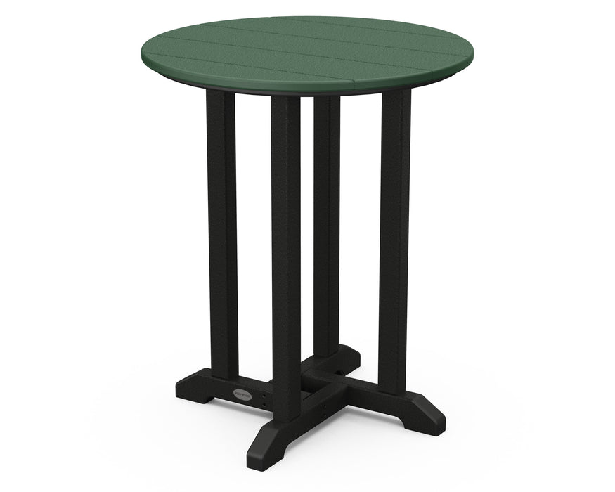 POLYWOOD® Contempo 24" Round Dining Table in Black / Green