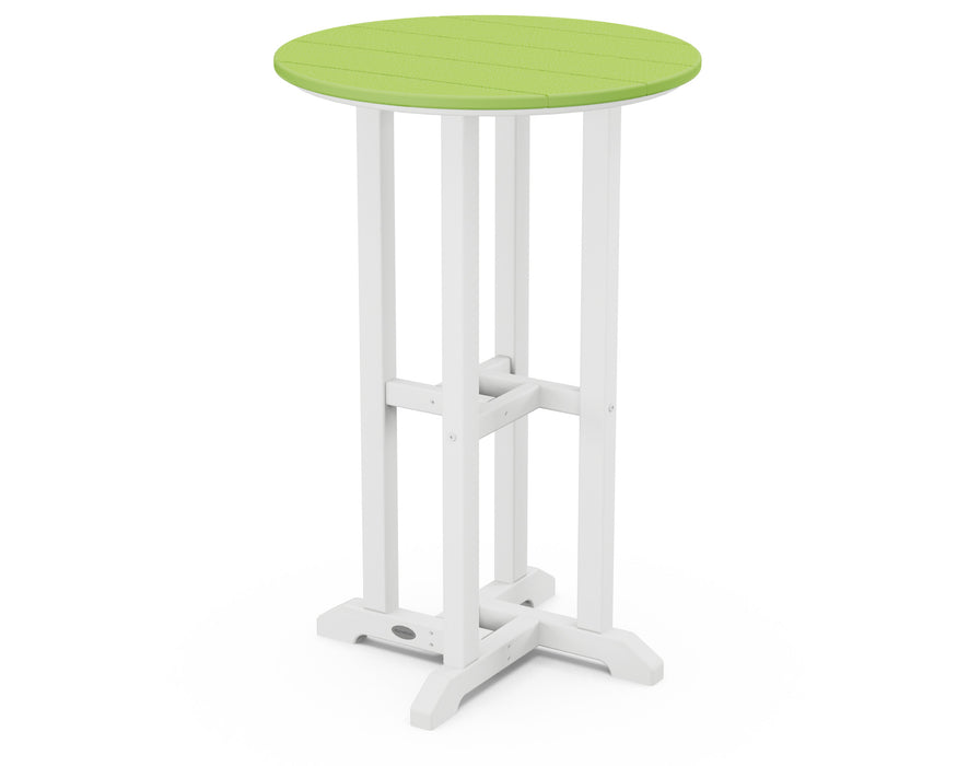 POLYWOOD® Contempo 24" Round Counter Table in White / Lime