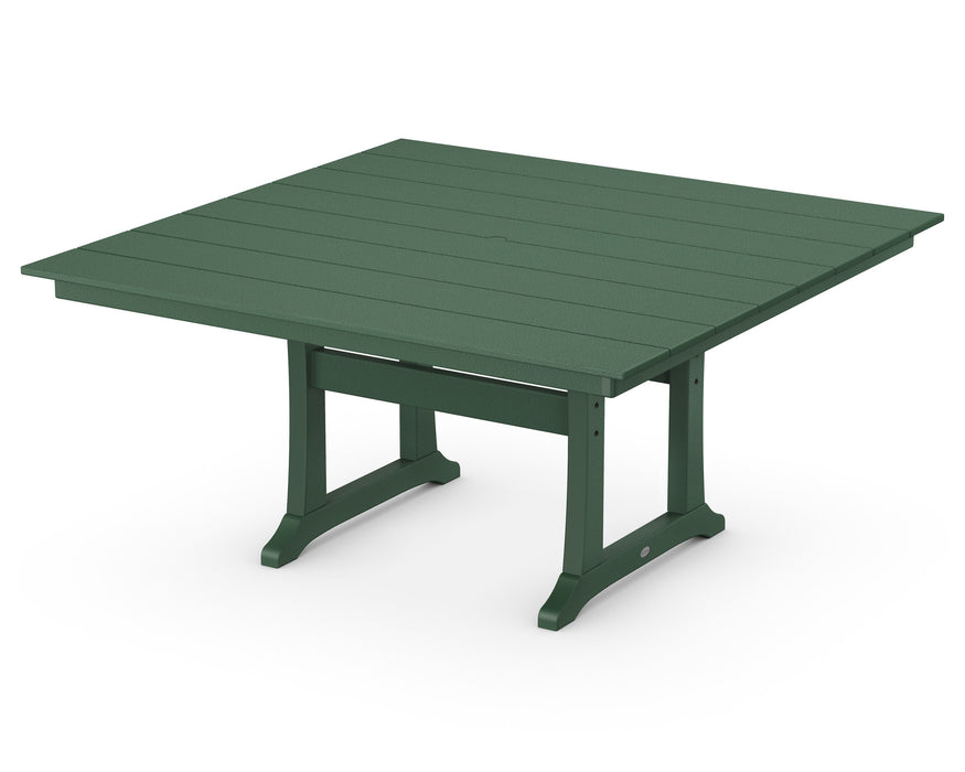 POLYWOOD Farmhouse Trestle 59" Dining Table in Green