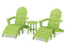 POLYWOOD Classic Oversized Adirondack 5-Piece Casual Set in Green