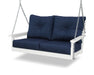 POLYWOOD Vineyard Deep Seating Swing in Vintage Coffee with Natural fabric