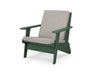 POLYWOOD Riviera Modern Lounge Chair in Green with Weathered Tweed fabric
