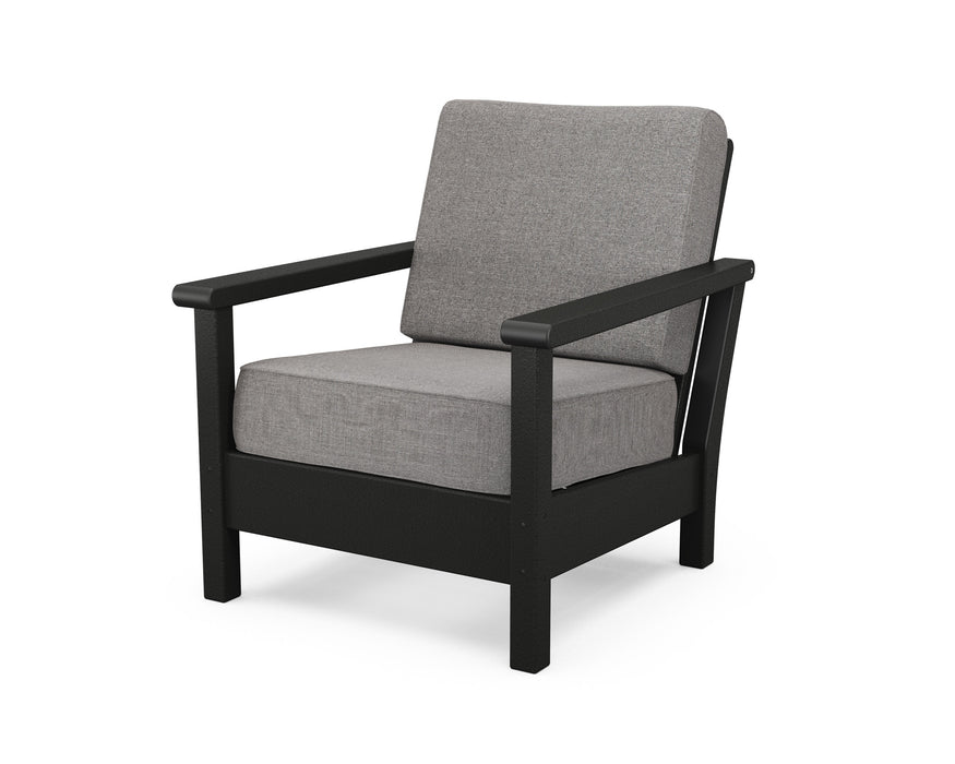 POLYWOOD Harbour Deep Seating Chair in Vintage Sahara with Spectrum Carbon fabric