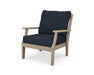 POLYWOOD Braxton Deep Seating Chair in Vintage Coffee with Natural Linen fabric