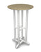 POLYWOOD Contempo 24" Round Bar Table in White / Sand