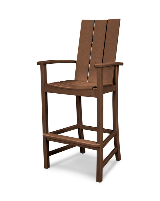 POLYWOOD Modern Adirondack Bar Chair in Teak