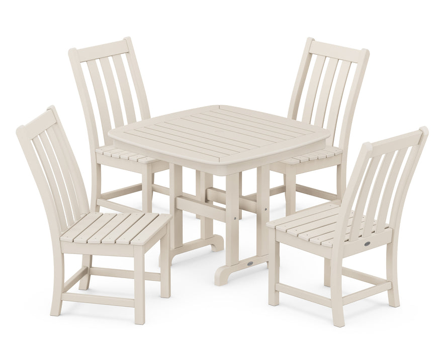 POLYWOOD Vineyard 5-Piece Side Chair Dining Set in Sand