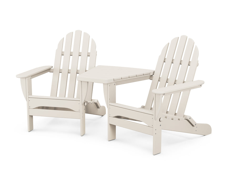 POLYWOOD Classic Folding Adirondacks with Connecting Table in Sand