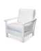 POLYWOOD Harbour Deep Seating Chair in White with Natural fabric