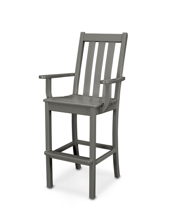 POLYWOOD Vineyard Bar Arm Chair in Slate Grey