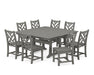 POLYWOOD Chippendale 9-Piece Nautical Trestle Dining Set in Slate Grey