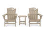 POLYWOOD Wave 3-Piece Adirondack Set with The Ocean Chair in Vintage Sahara
