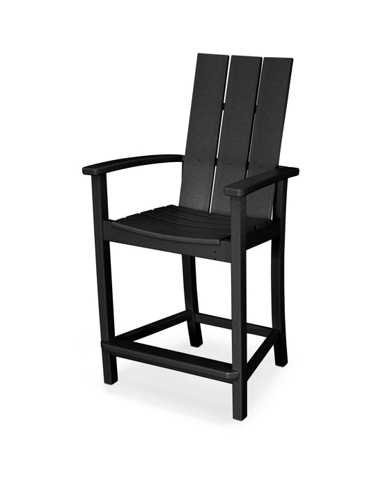POLYWOOD Modern Adirondack Counter Chair in Black