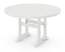POLYWOOD Nautical Trestle 48" Round Dining Table in Vintage White