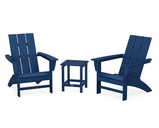 POLYWOOD Modern 3-Piece Adirondack Set with Long Island 18" Side Table in