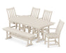 POLYWOOD Vineyard 6-Piece Farmhouse Trestle Arm Chair Dining Set with Bench in Sand