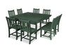 POLYWOOD Traditional Garden 9-Piece Nautical Trestle Dining Set in Green