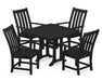 POLYWOOD Vineyard 5-Piece Farmhouse Trestle Arm Chair Dining Set in Black