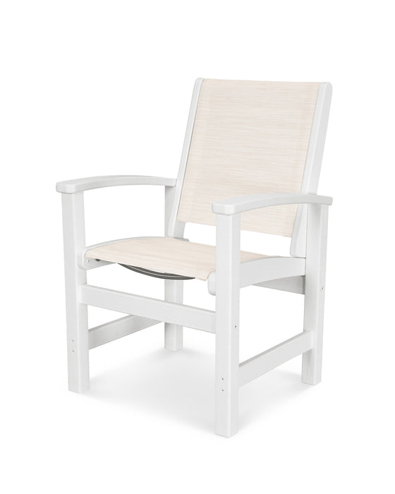 POLYWOOD Coastal Dining Chair in Black with Birch fabric