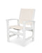 POLYWOOD Coastal Dining Chair in White with Poolside fabric
