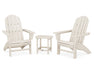 POLYWOOD Vineyard 3-Piece Curveback Adirondack Set with South Beach 18" Side Table in Sand