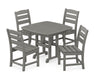 POLYWOOD Lakeside 5-Piece Side Chair Dining Set in Slate Grey