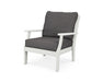 POLYWOOD Braxton Deep Seating Chair in Vintage White with Natural Linen fabric
