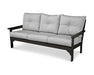 POLYWOOD Vineyard Deep Seating Sofa in Vintage White with Ash Charcoal fabric