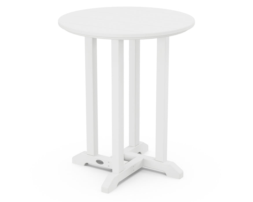 POLYWOOD Traditional 24" Round Dining Table in White