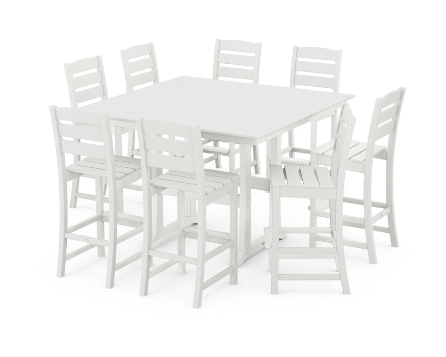 POLYWOOD Lakeside 9-Piece Bar Side Chair Set in Vintage White