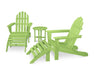 POLYWOOD Classic Adirondack 5-Piece Casual Set in Lime